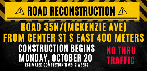 Image of Road Reconstruction - Road 35N (East of Center St S 400M)